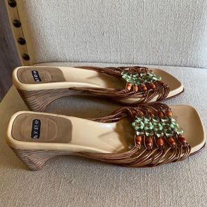 Hype 90’s Y2K Square Toe Beaded Sandals 8.5